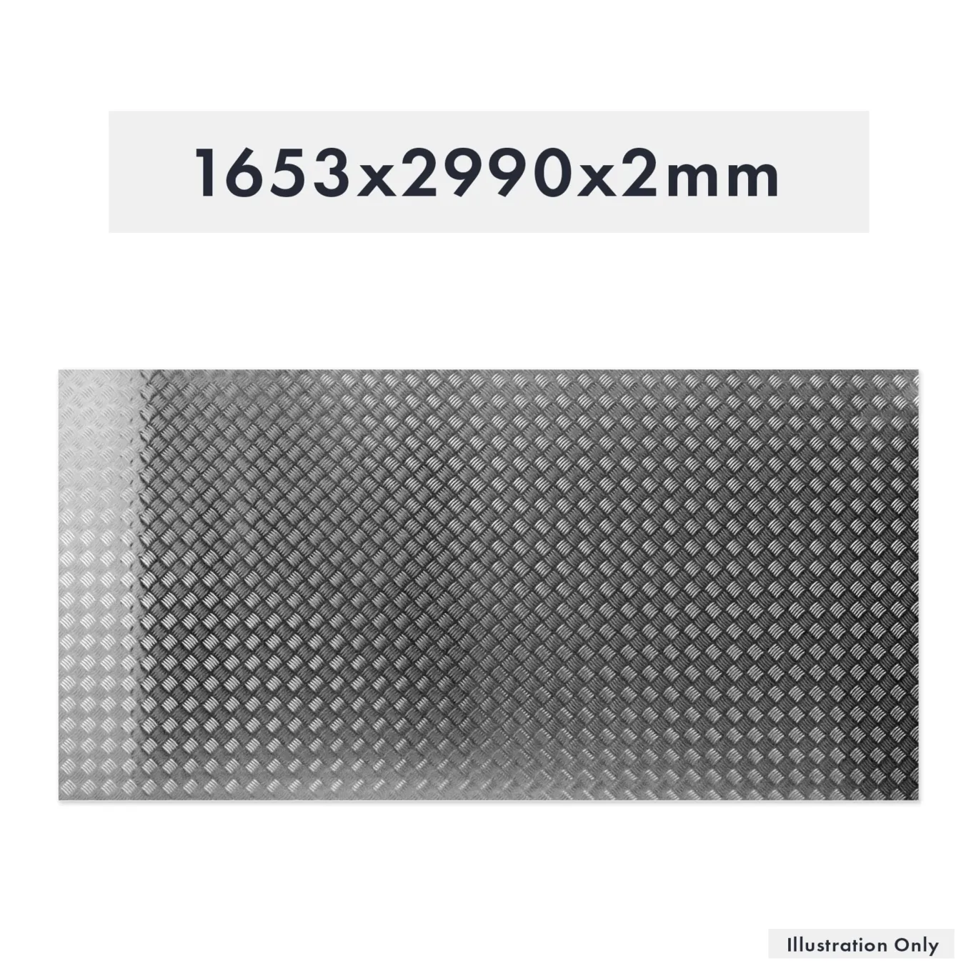 Aluminiums bundplade 2990x1653x2x4mm