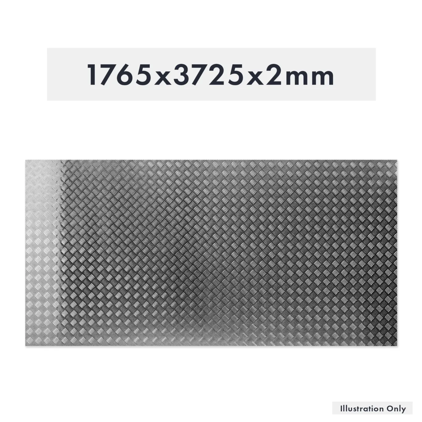 Aluminiums bundplade 1765x3725x2x4mm