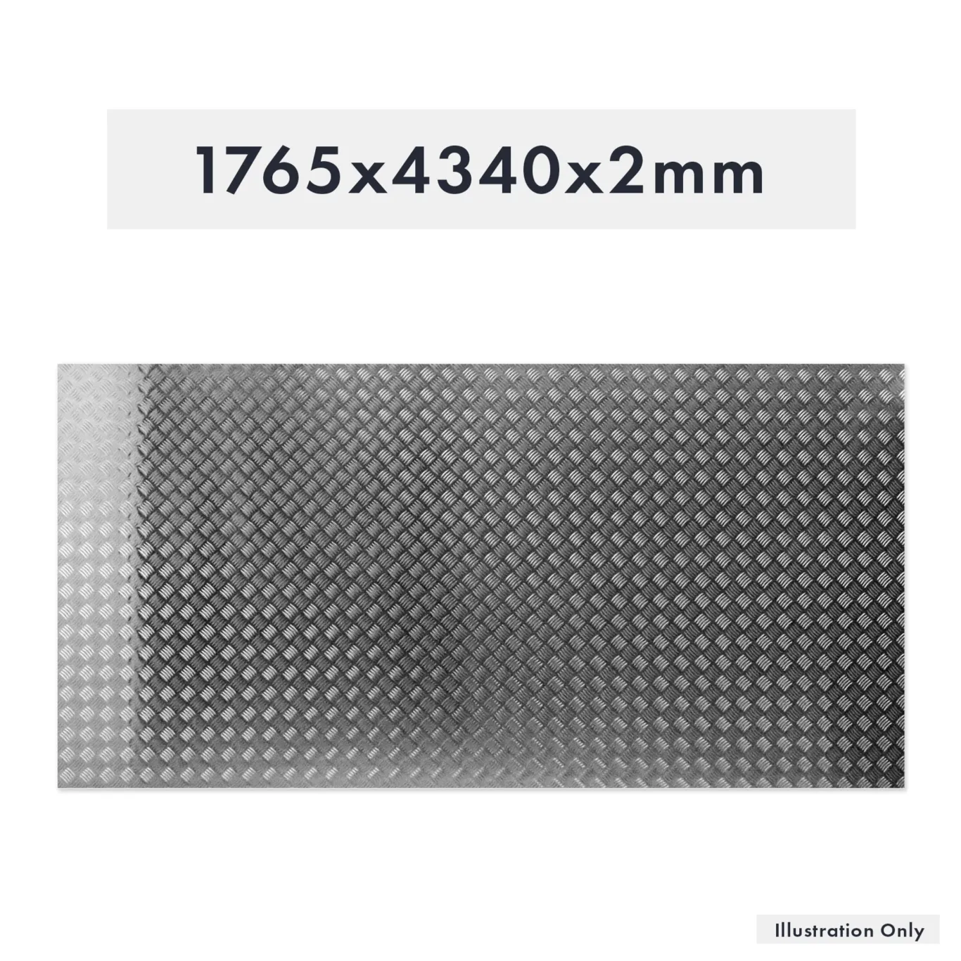 Aluminiums bundplade 4340x1765x2x4mm