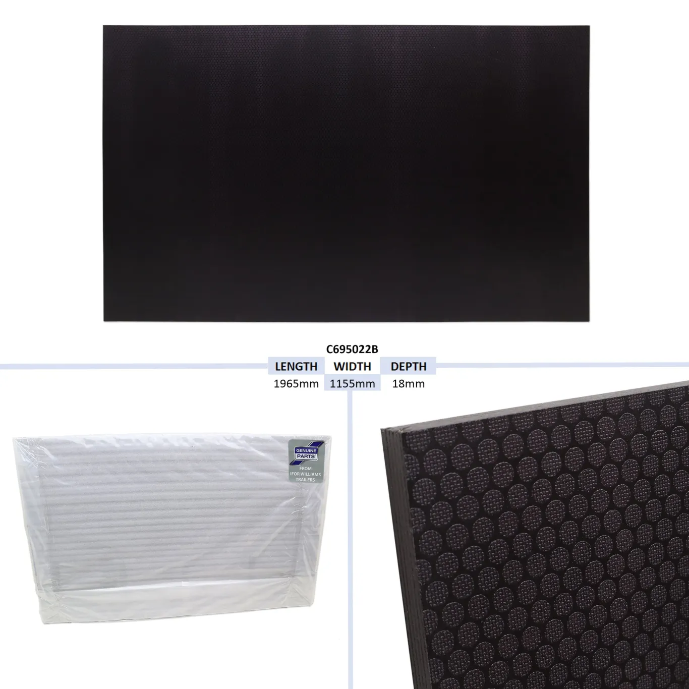 Træbund 1155x1965x18mm