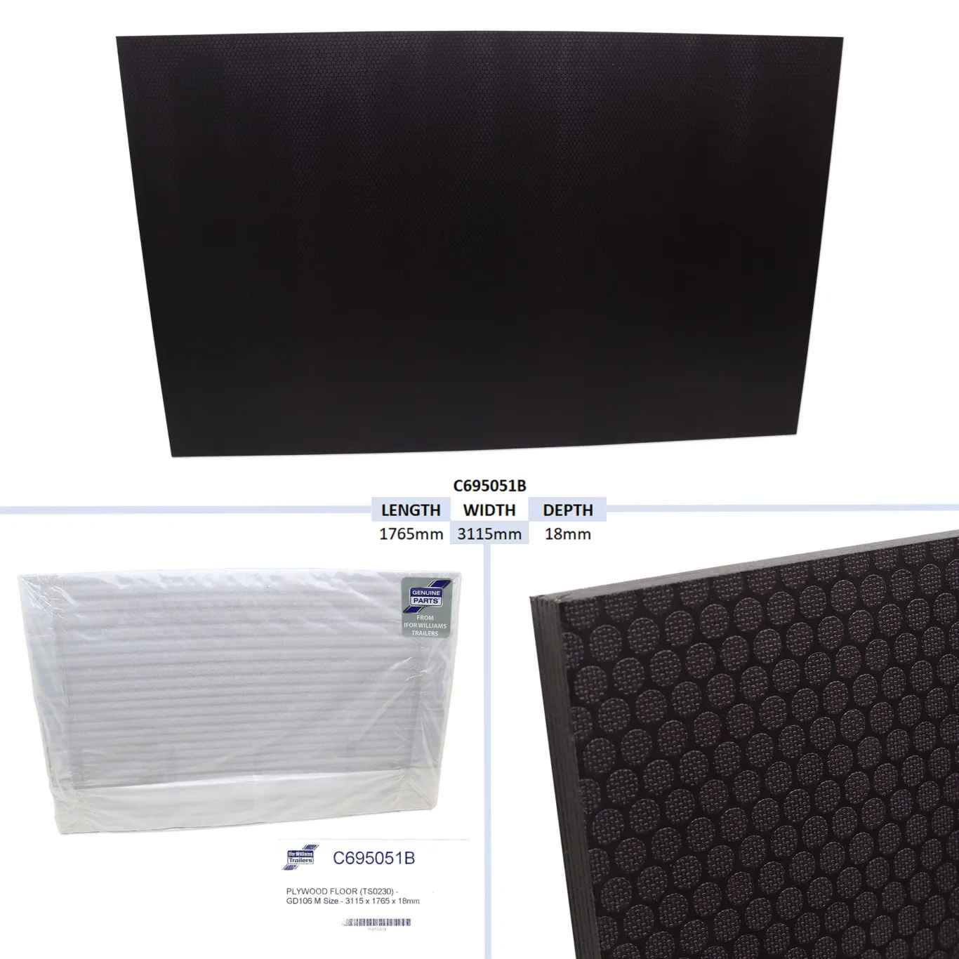 Træbund 1765x3115x18mm