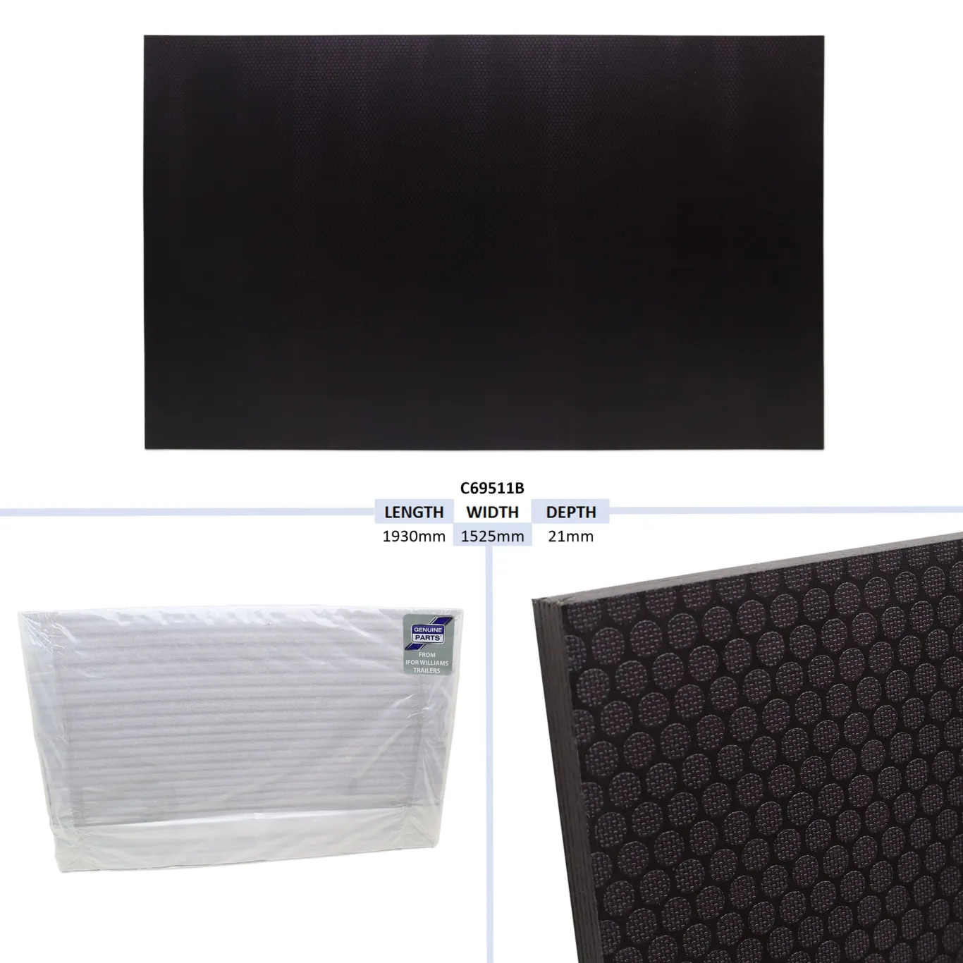 Træbund 1525x1930x21mm