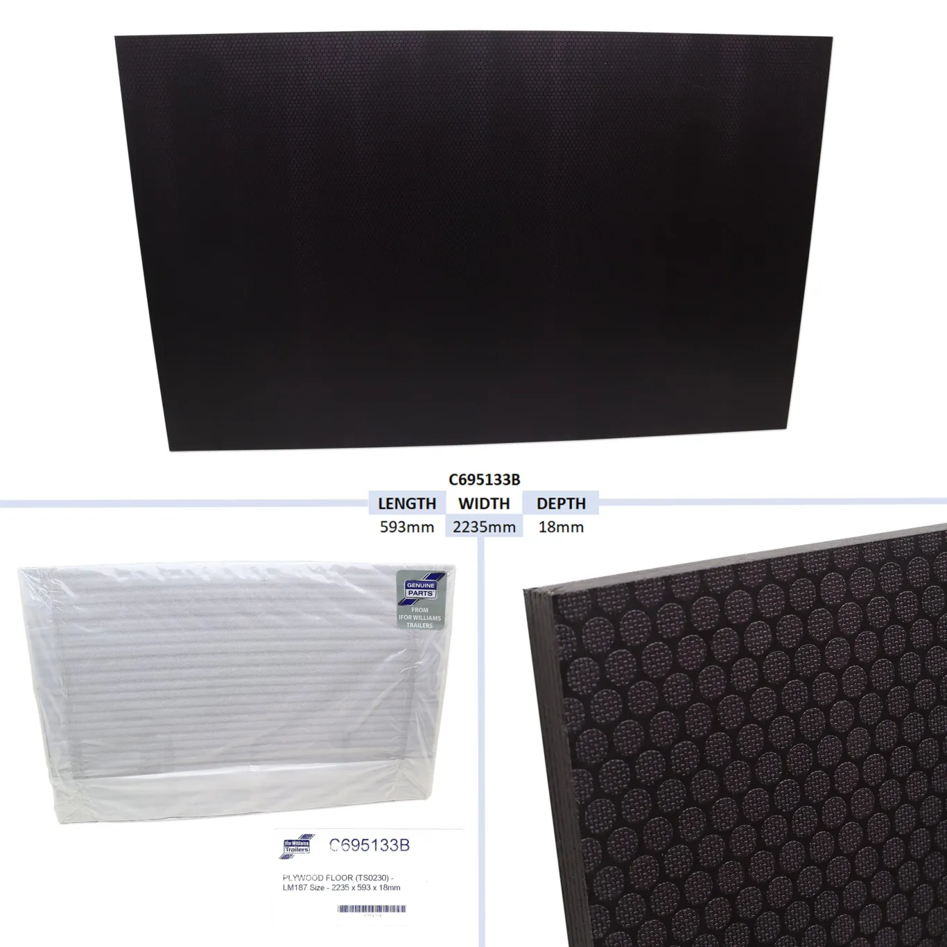 Træbund 593x2235x18mm