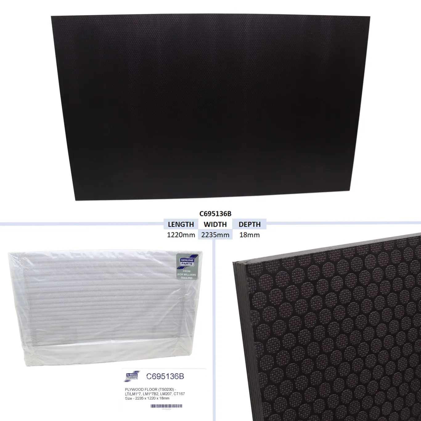 Træbund 1220x2235x18mm