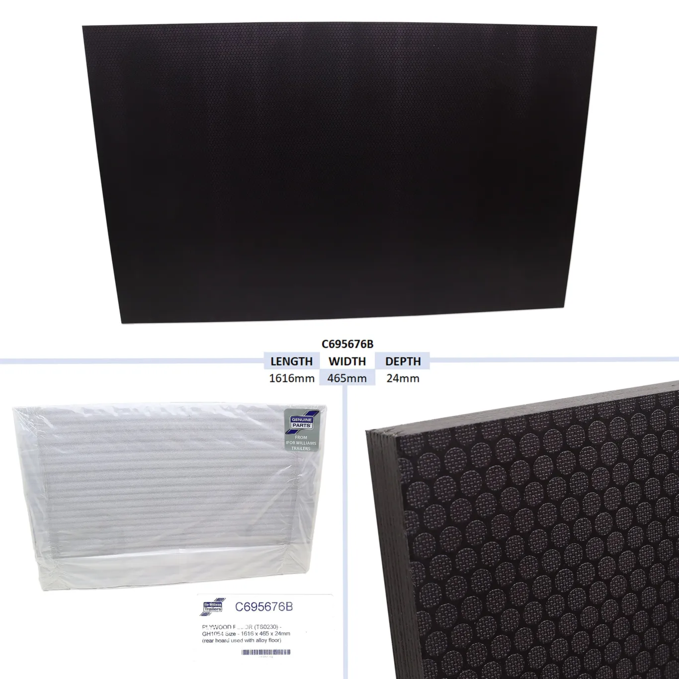 Træbund 1616x465x24 mm