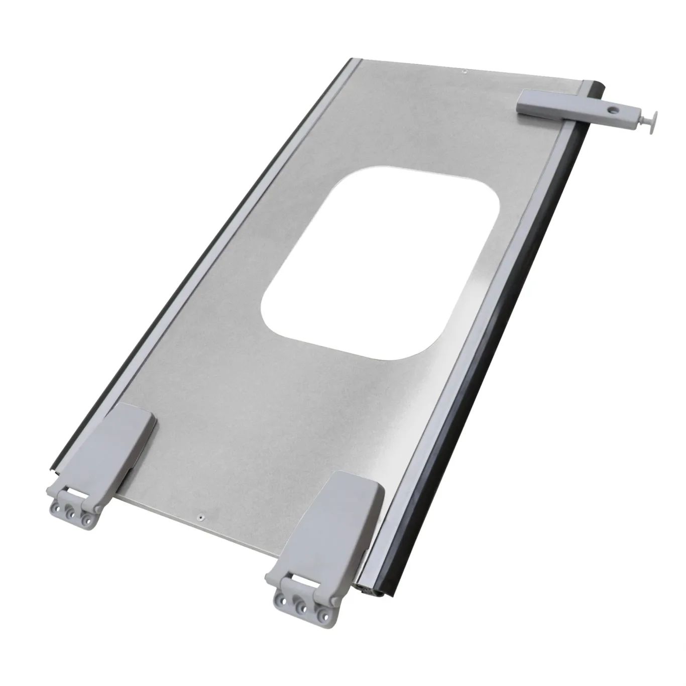 Topdør over frontrampe højre sølv